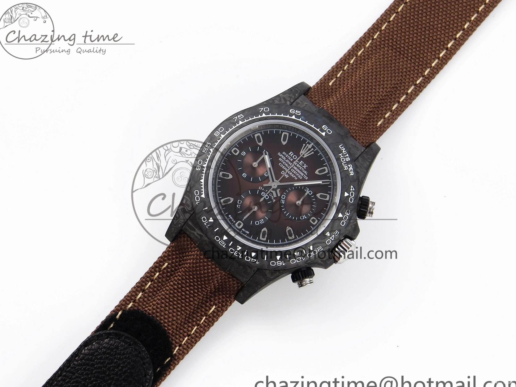 0122 Daytona DIW Carbon SS Case and Bezel DIWF Edition Brown Dial on Brown Nylon Strap A Comfortable 1888